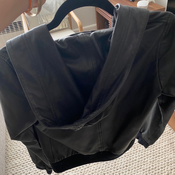 Y3 lamb skin leather hoodie bomber jacket - Picture 6 of 11